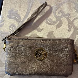 Michael Kors silver wristlet